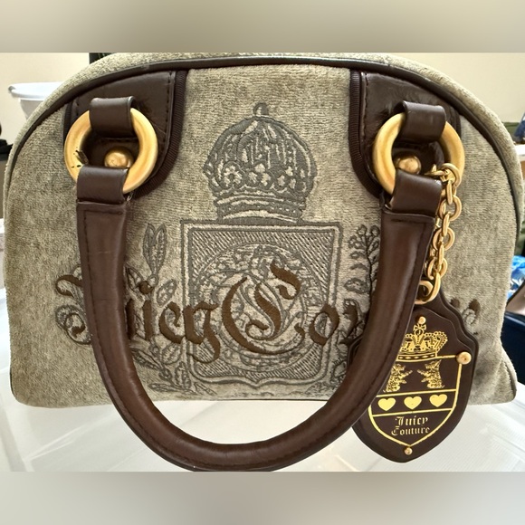 Juicy Couture Bowler Style Grey and Brown Shoulder Bag - Picture 2 of 7